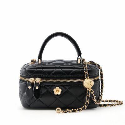 Genuine leather women small handbags black - Thumbnail 2