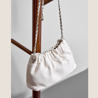 Genuine Leather Tote Ladies Crossbody Bag White - Thumbnail 2