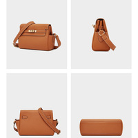 Women's Genuine Leather Crossbody Bag Handbags Purses Brown - Thumbnail 1