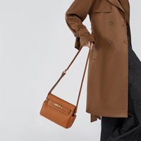 Women's Genuine Leather Crossbody Bag Handbags Purses Brown - Thumbnail 2