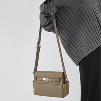 Women's Genuine Leather Crossbody Bag Handbags Purses Grey - Thumbnail 1