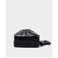 Women Wrinkled Cowhide Dumpling Bag Hand-held Diagonal Cross Bag Black - Thumbnail 4