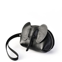 Genuine Leather Elephant Coin Purse, Female key Bag, Card Bag - Thumbnail 1