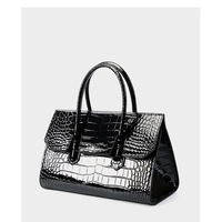 Genuine Leather Women Tote Bag Shoulder Bag Black - Thumbnail 2