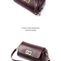 Genuine Leather Women Handbag Brown - Thumbnail 3