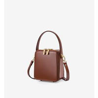 Women Handbag Genuine Leather Shoulder Bags Brown - Thumbnail 1