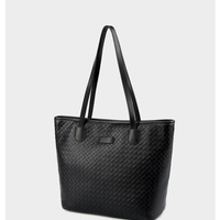 Women's Tote Handbag Genuine Leather Shoulder Bag Large Capacity Work Bag Black  - Thumbnail 2