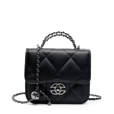 Women genuine leather cute tote handbags crossbody bag with long strap black - Thumbnail 2