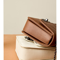 Women Genuine Leather Cute Tote Handbags Crossbody Bag with Long Strap Brown - Thumbnail 2