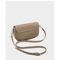 Ladies' Genuine Leather Crossbody Bag Large Capacity Small Square Bag Grey - Thumbnail 2