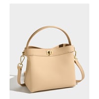 Genuine leather Crossbody Bucket Bag Women's Ins Handbag Clear - Thumbnail 1