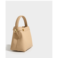 Genuine leather Crossbody Bucket Bag Women's Ins Handbag Clear - Thumbnail 3