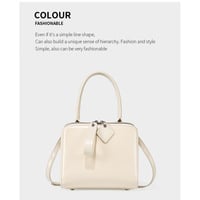 Genuine Leather Women Tote Bag Soft Handbags Vintage Shoulder Purses White - Thumbnail 1