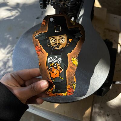 (1 LEFT) Thanksgiving John Carver Kewpie Woodcut