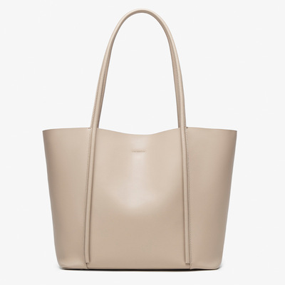 Women soft genuine leather totes shoulder bag purses and handbags cream - Thumbnail 1