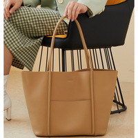 Women Soft Genuine Leather Totes Shoulder Bag Purses and Handbags Brown - Thumbnail 1