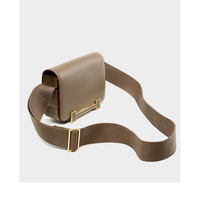 Genuine Leather Women's Bag Crossbody Bag Small Square Bag Grey - Thumbnail 3