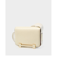 Genuine Leather Women's Bag Crossbody Bag Small Square Bag White - Thumbnail 2