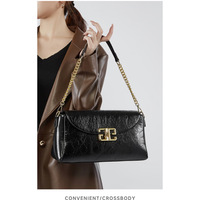 Women Genuine Leather Shoulder Bags Fashion Hobo Bags Black - Thumbnail 1