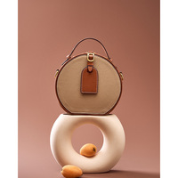 Genuine Metallic Leather Tote Bag for Women Brown - Thumbnail 1