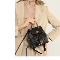 Genuine Leather Women Backpack Black - Thumbnail 2