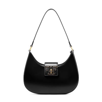 Genuine leather women handbags college crossbody messenger bag black - Thumbnail 1