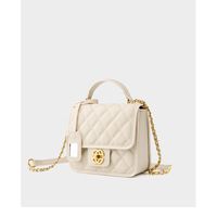 Genuine Leather Crossbody Bags for Women Trendy Ladies Shoulder Purse Satchel HandBag with Chain Strap White - Thumbnail 2