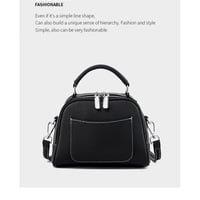 Genuine Leather Small Tote Bag for Women Trendy Shoulder Handbag Black - Thumbnail 1