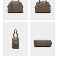 Women Genuine Leather Handbag Top-handle Satchel Bag Grey - Thumbnail 2