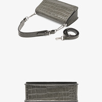 Genuine Leather Women's Handbag Beach Bag Simple Shoulder Bag Grey - Thumbnail 2