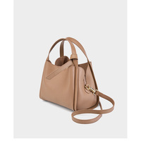 Genuine Leather Large Capacity Women's Crossbody Handbag Brown - Thumbnail 1