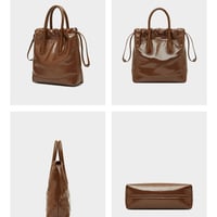 Genuine Leather Women's Handbag Diagonal Cross Bag Brown - Thumbnail 2