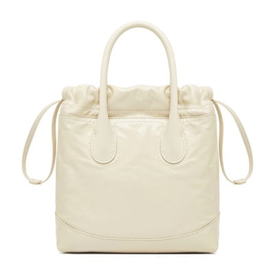 Genuine leather women's handbag diagonal cross bag white - Thumbnail 2