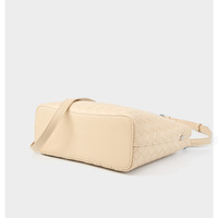 Genuine Leather Women's Handbag Ladies Shoulder Tote Bag White - Thumbnail 3