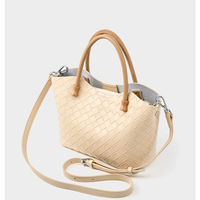 Genuine Leather Women's Handbag Ladies Shoulder Tote Bag White - Thumbnail 4