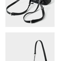 Genuine Leather Fashion Backpack Large Capacity Backpack Black - Thumbnail 2