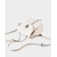 Genuine Leather Fashion Backpack Large Capacity Backpack White - Thumbnail 3