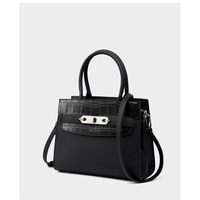 Genuine Leather Women's Bag Vintage Handbag Black - Thumbnail 1