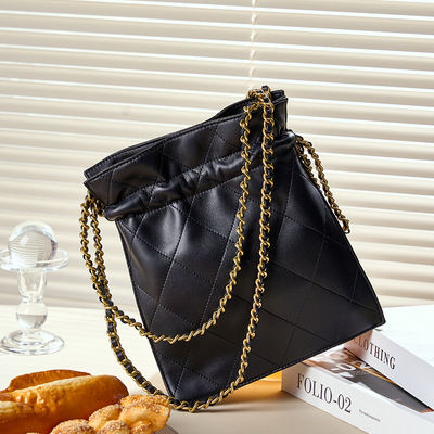 Genuine leather women's leather handbag shoulder bag shopper black - Thumbnail 4