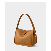 Genuine Leather Hobo Shoulder Bag For Women Large Crossbody Bag Brown - Thumbnail 2