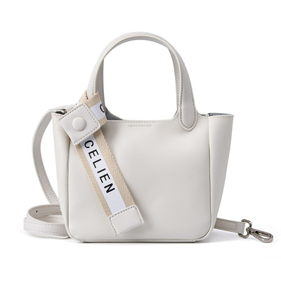 Genuine leather hobo shoulder bag for women large crossbody bag white - Thumbnail 1