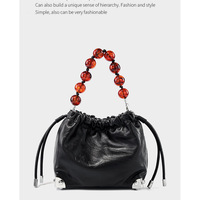 Genuine Leather European and American Large Capacity Handbag Black - Thumbnail 1