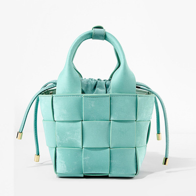 Genuine leather women shoulder bag vintage crossbody purse handbag blue - Thumbnail 4