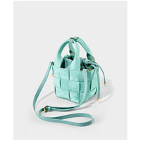 Genuine Leather Women Shoulder Bag Vintage Crossbody Purse Handbag Blue - Thumbnail 3