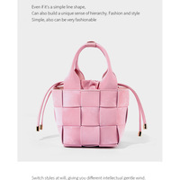 Genuine Leather Women Shoulder Bag Vintage Crossbody Purse Handbag Pink - Thumbnail 1