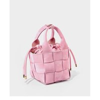 Genuine Leather Women Shoulder Bag Vintage Crossbody Purse Handbag Pink - Thumbnail 2