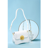 Genuine Leather Women Fashion Handbags Tote Bag Shoulder Bag White - Thumbnail 2