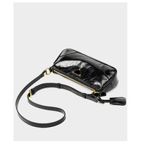 Genuine Leather Women Trendy Cresent Shoulder Bag Hobo Handbags Black - Thumbnail 3