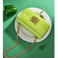 Genuine Leather Women Crossbody Bags Medium Size Shoulder Handbags Green - Thumbnail 1