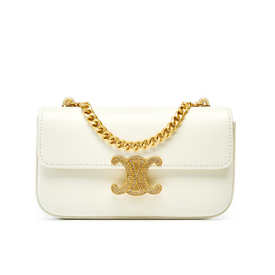 Genuine leather women crossbody bags medium size shoulder handbags white - Thumbnail 4